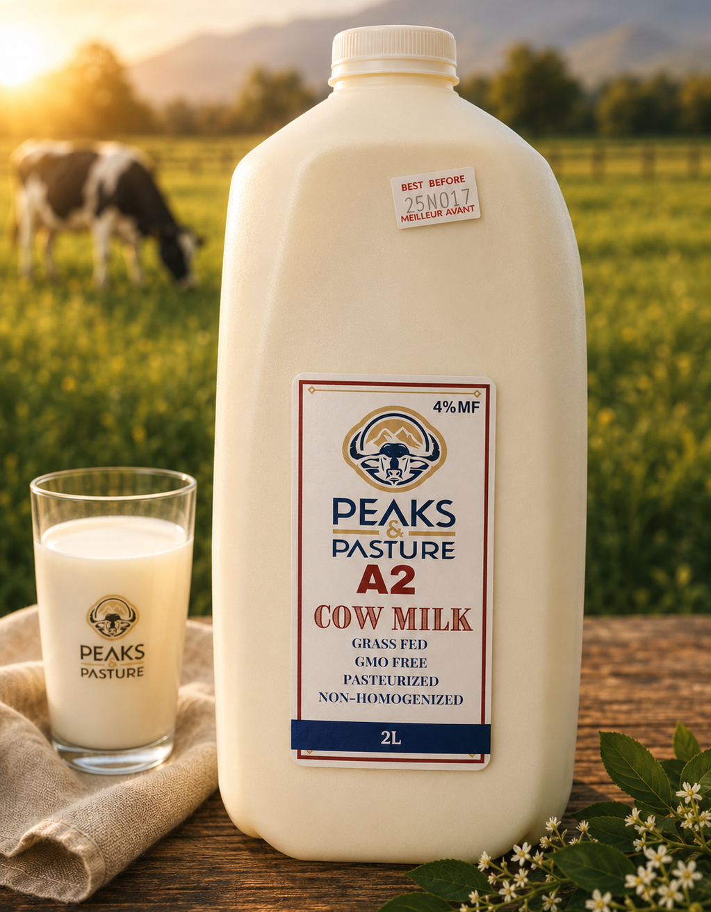 A2 Cow Milk - Peaks & Pasture