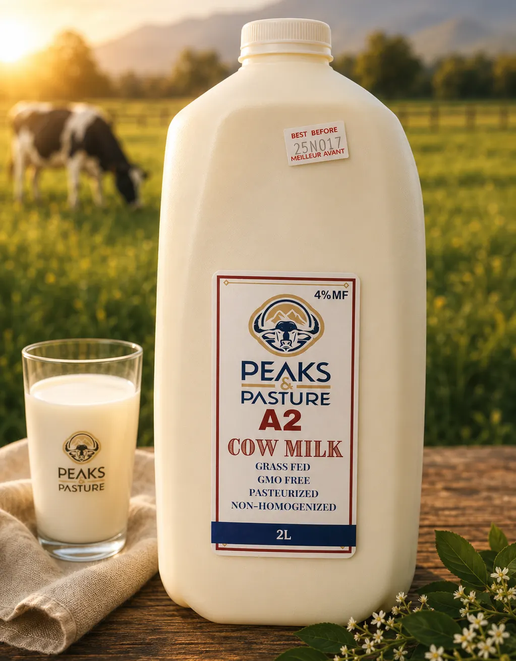 A2 Cow Milk - Peaks & Pasture